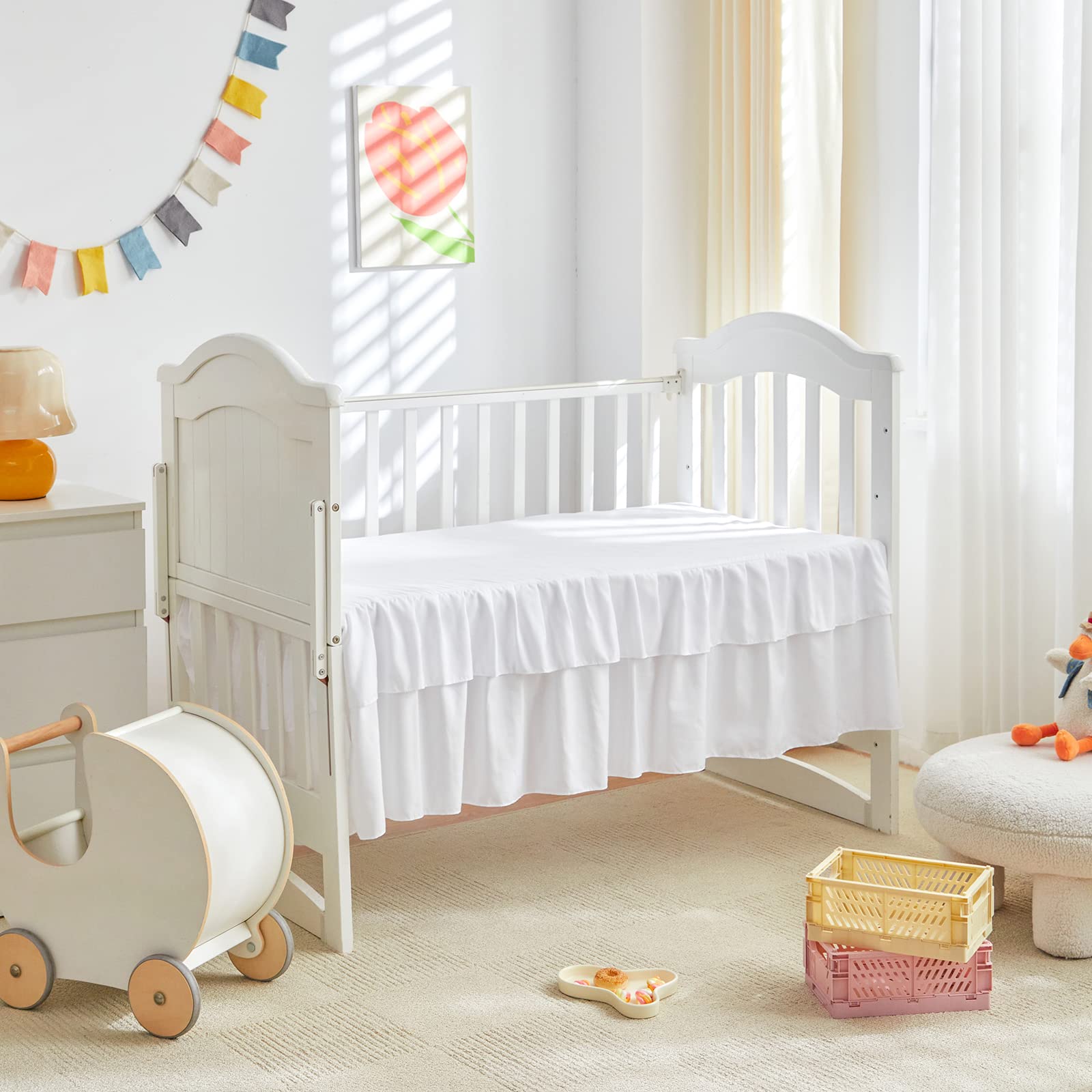UOZZI BEDDING white boho design brightens any nursery