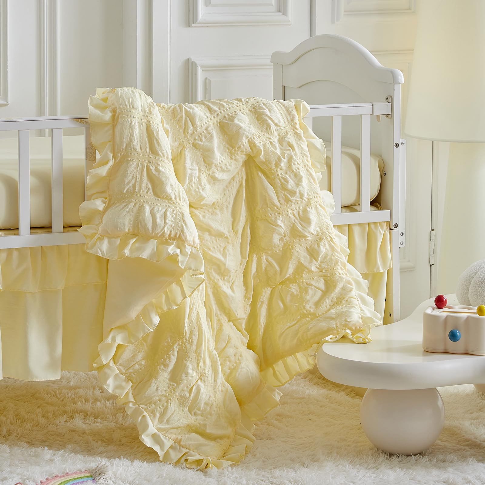 Uozzi Bedding packaging crib set image highlights easy shipping