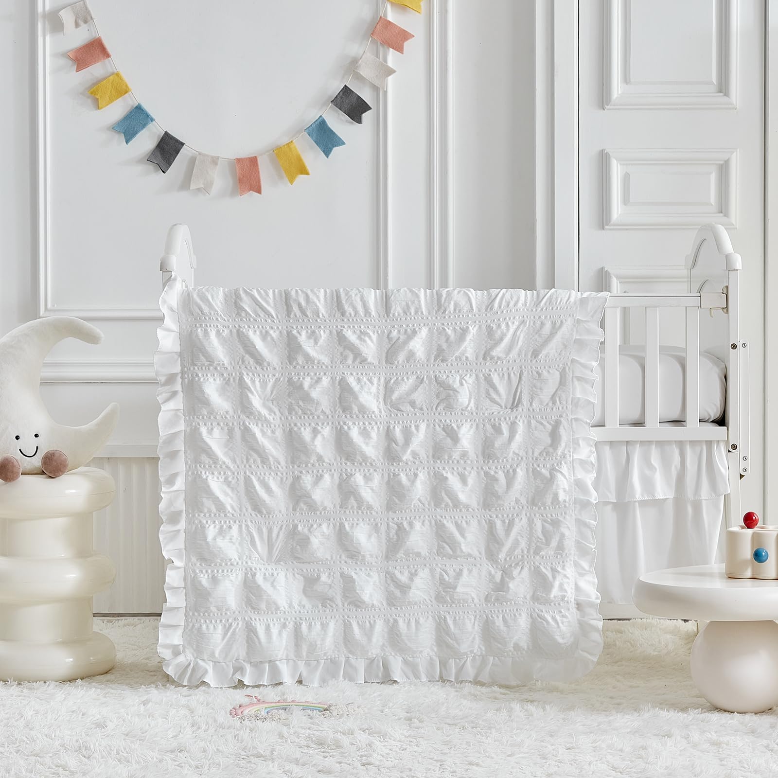 UOZZI BEDDING quilted comforter closeup showing microfiber fill softness