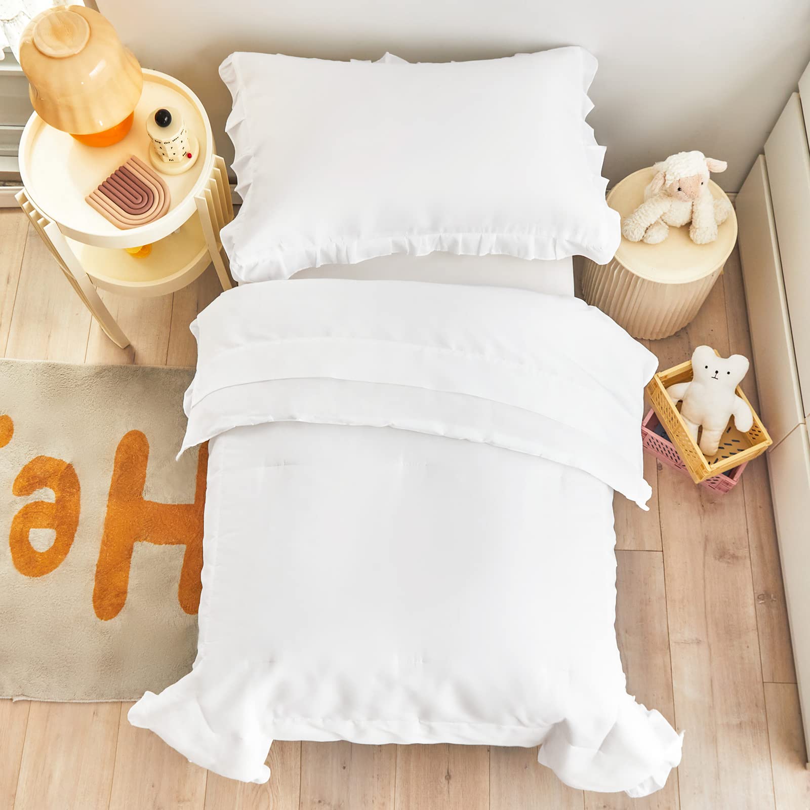 UOZZI Bedding close-up of reversible comforter highlights plush microfiber softness