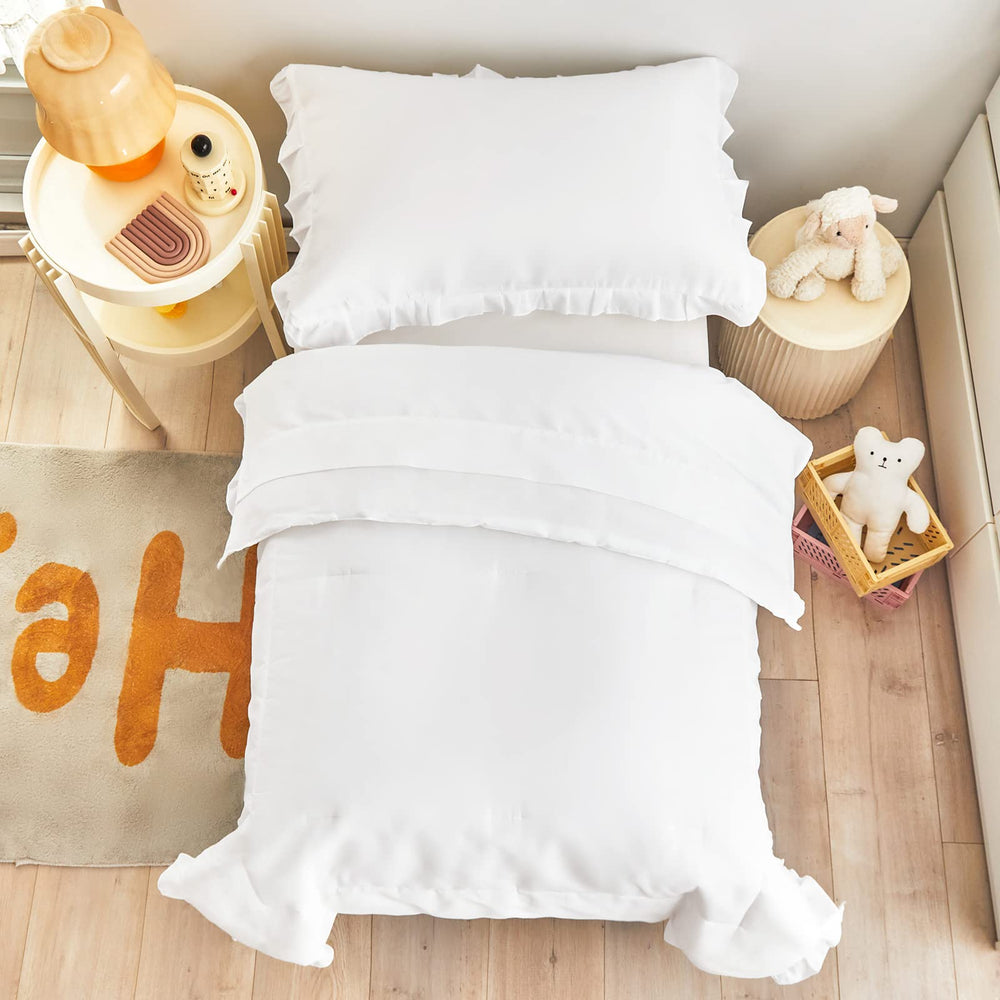 UOZZI Bedding close-up of reversible comforter highlights plush microfiber softness