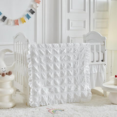 UOZZI BEDDING ruffle detail 2-inch adds charming touch to crib set