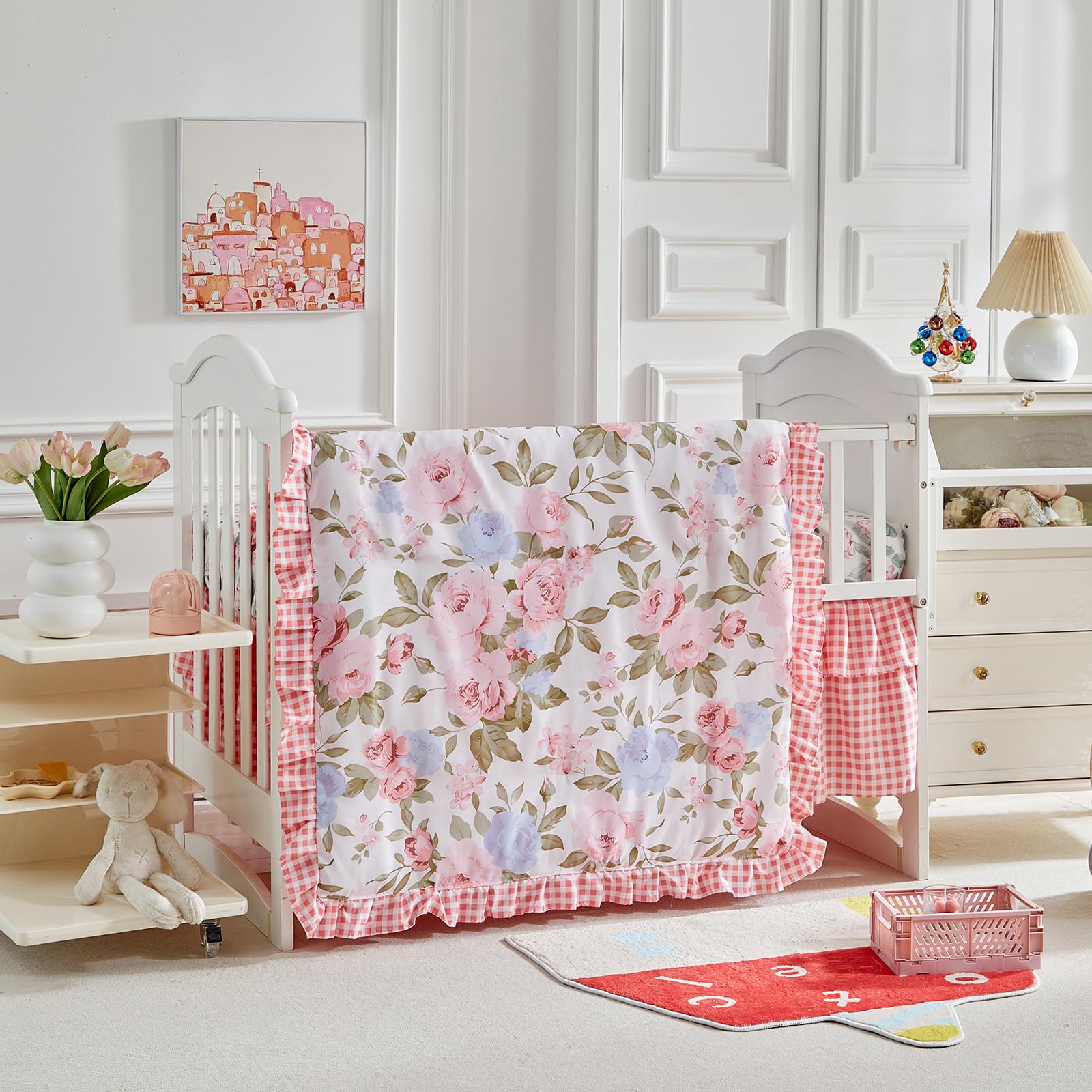 UOZZI BEDDING ruffled-trim-comforter highlights delicate texture that adds cute charm.