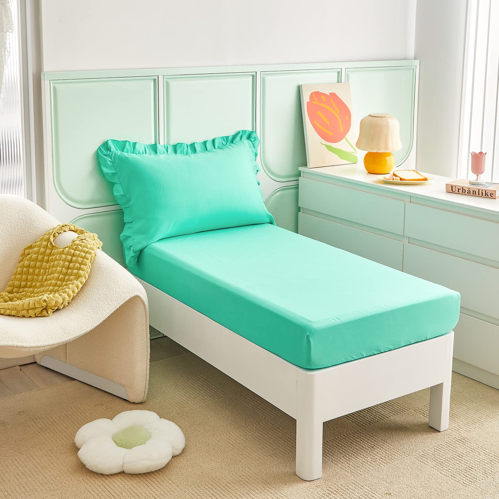 UOZZI BEDDING teal blue 4-piece set packaging ready for gifting
