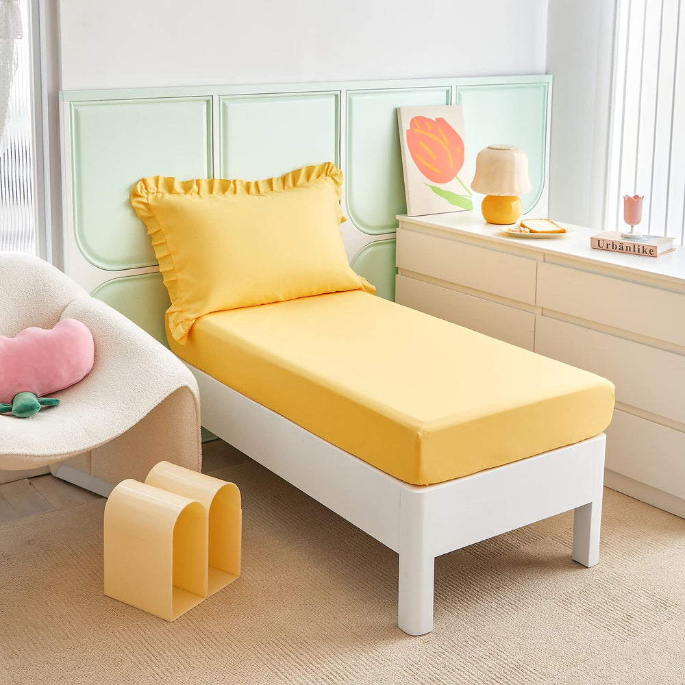 UOZZI Bedding yellow microfiber fabric emphasizes soft, durable material