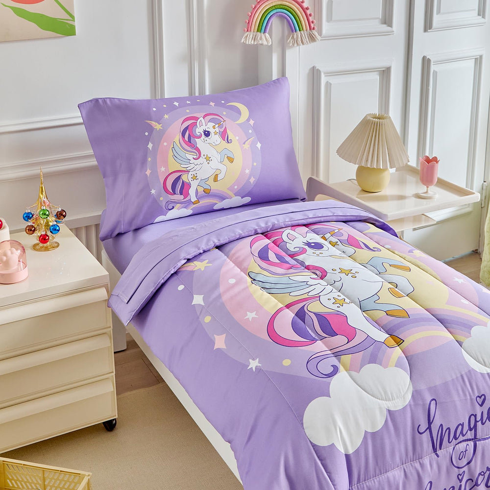 UOZZI BEDDING flat sheet with bright colors supports a gentle bedtime routine