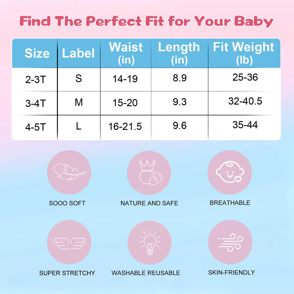 Generic Upairy training pants with clear size labels for quick fitting