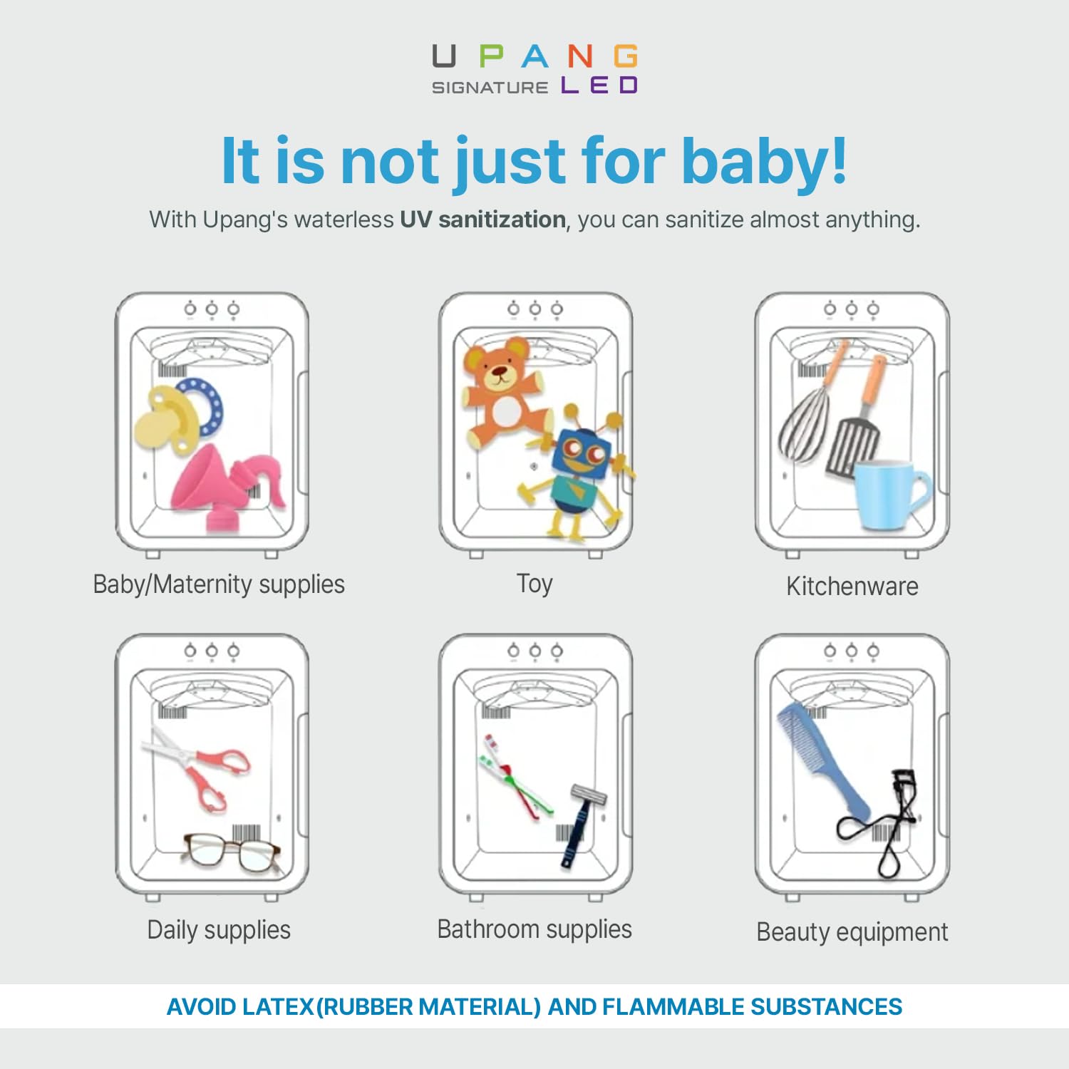 UPANG SHOP Signature UV LED Sanitizer voice guidance feature for easy mode changes