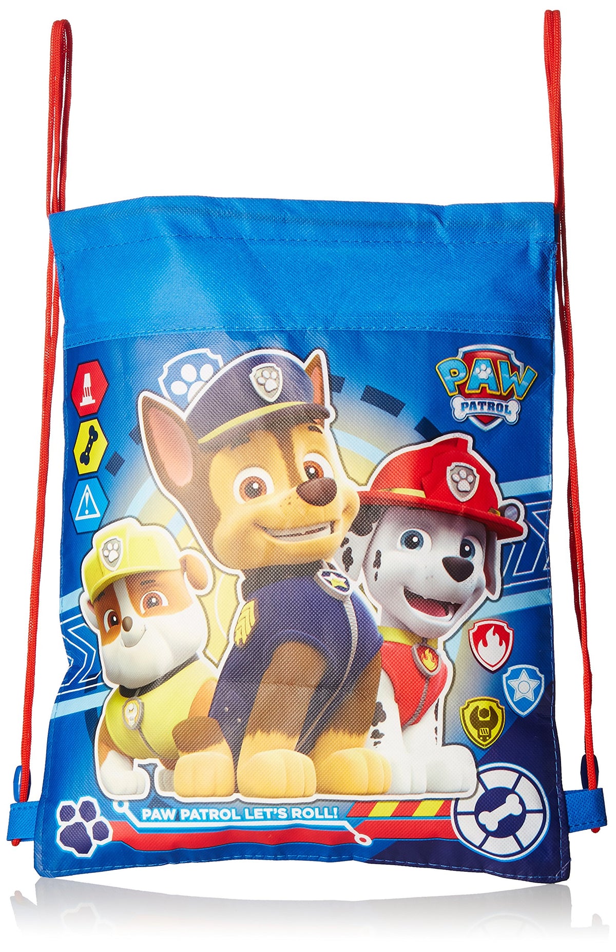 UPD Paw Patrol non-woven sling bag front view shows portable party use.