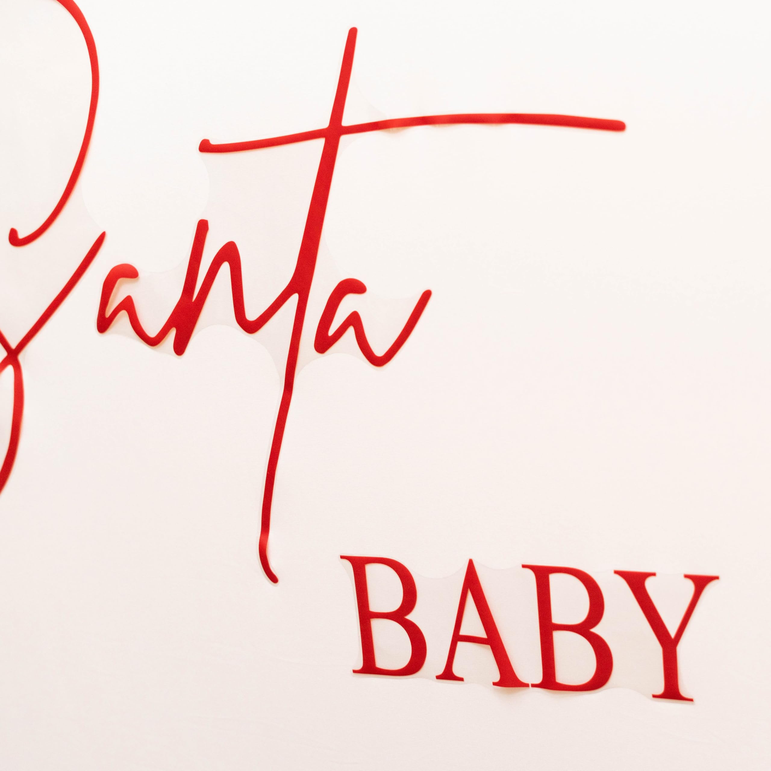 Upfirst Santa Baby decal table centerpiece, creates a festive focal point on dessert or gift tables