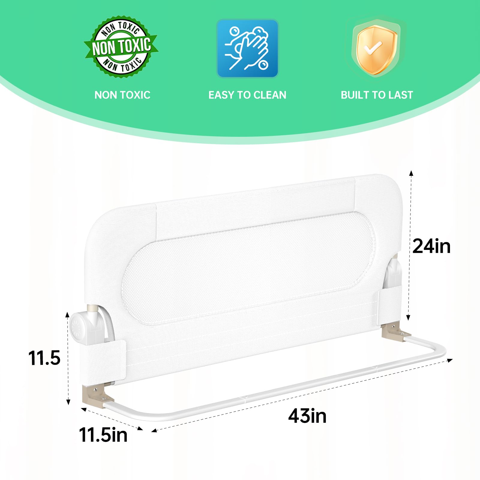 UPGOGO bed rail anchor base shows stability and reduced movement.