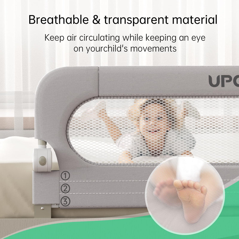 UPGOGO foldable safety lock keeps rails secure on both sides.