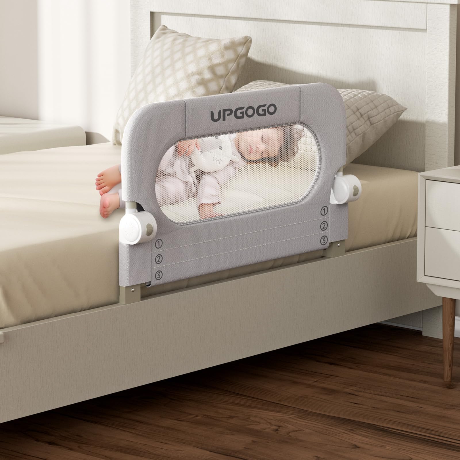 UPGOGO folding bed rails assembly enables quick setup for busy households.