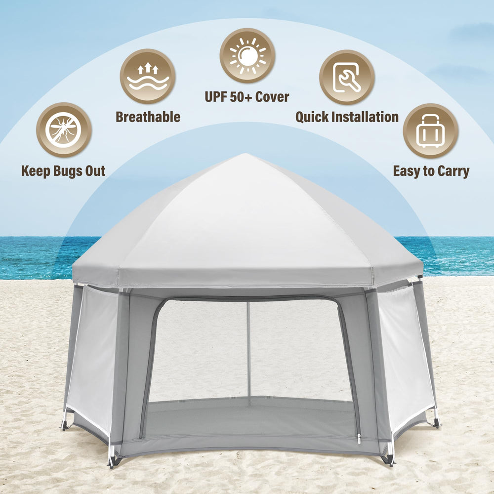 UPHUNAL playpen sunshade shaded outdoor play for sunny days