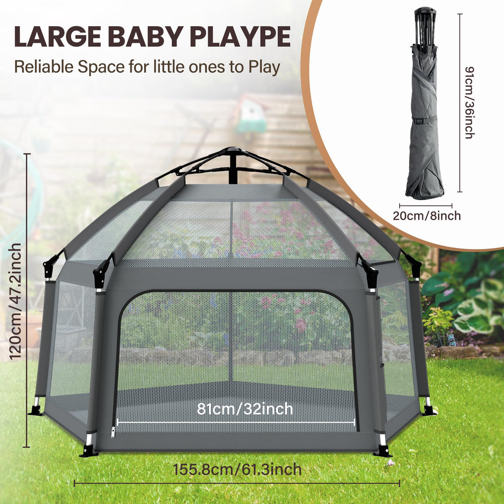UPHUNAL sturdy pole system provides stability during active play.