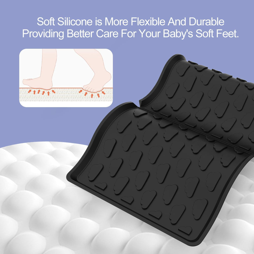 Upifen silicone floor mat waterproof grooves contain spills from fabric.