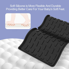 Upifen silicone floor mat waterproof grooves contain spills from fabric.