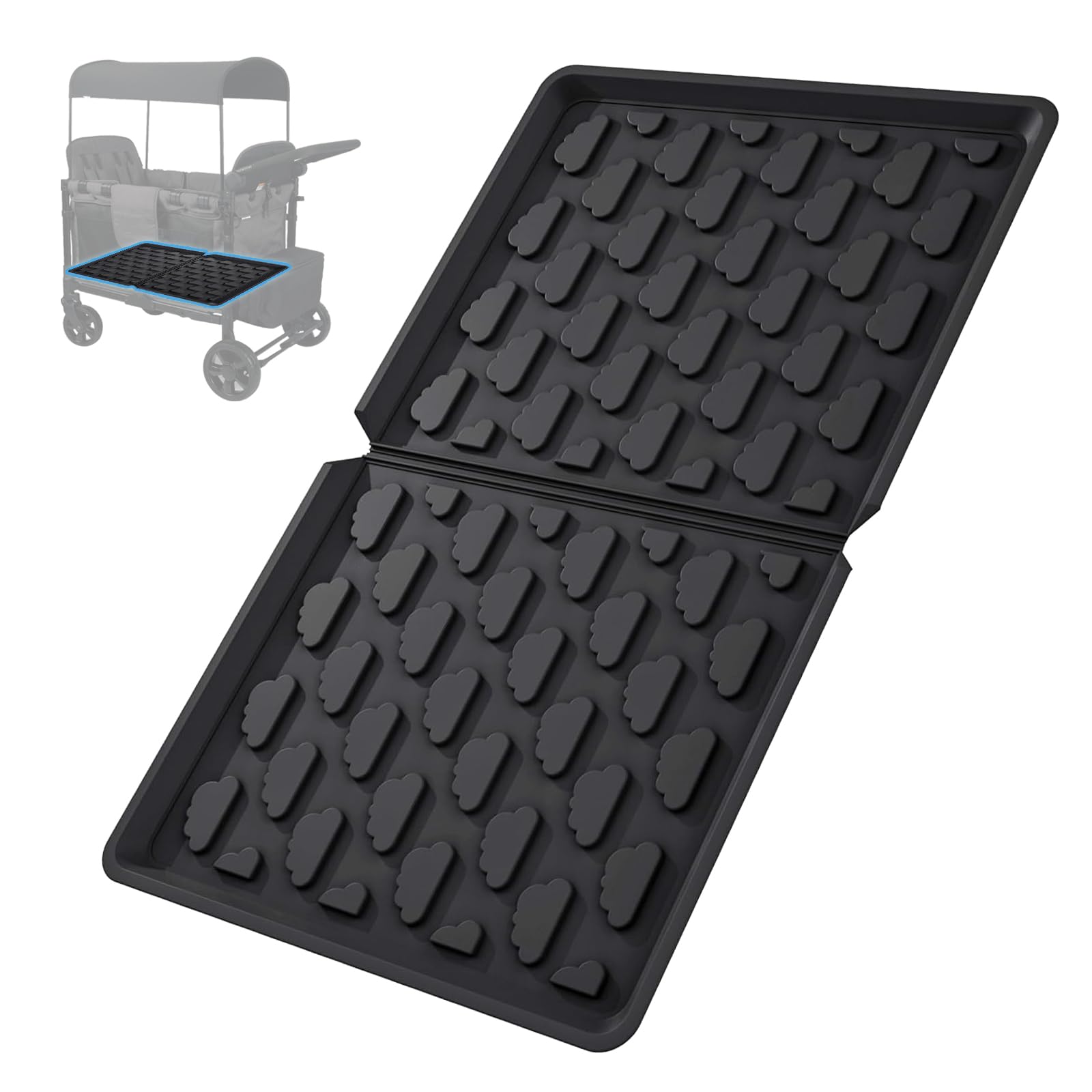 Upifen All Weather Mat for Wagon W4 folding-slot design eases storage and use.