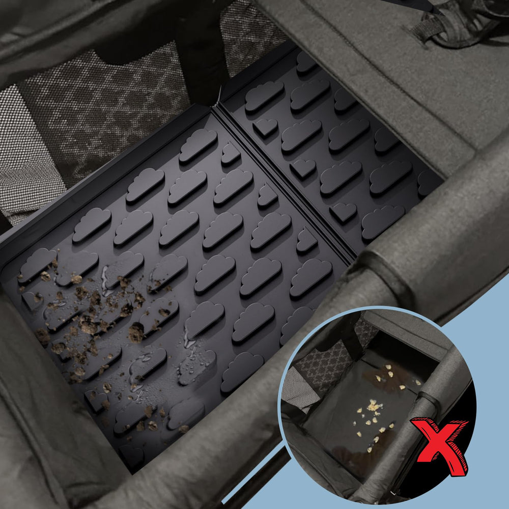 Upifen W4 mat folded for storage inside the wagon