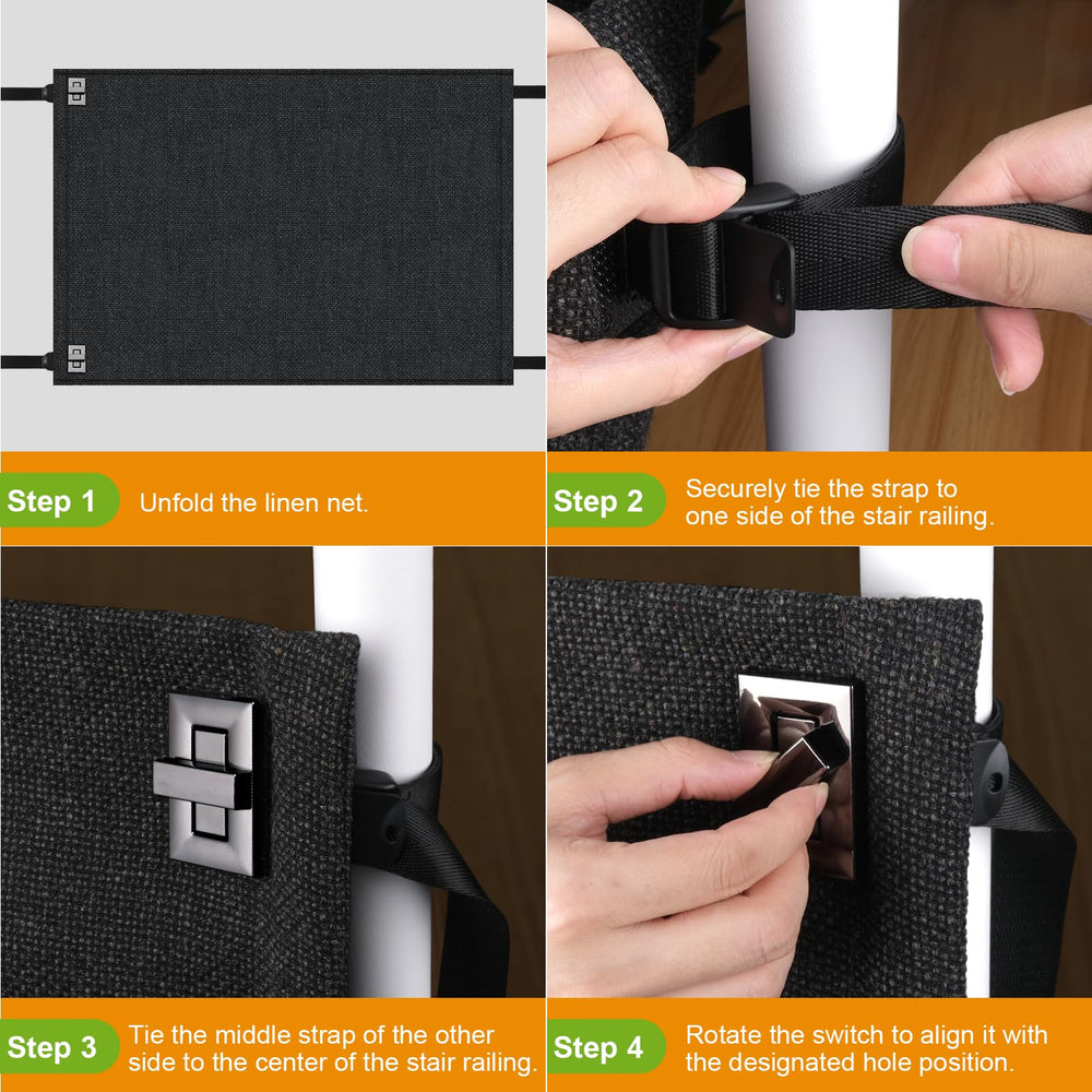 Upitry adjustable nylon tape length fits varied banisters for a secure fit.