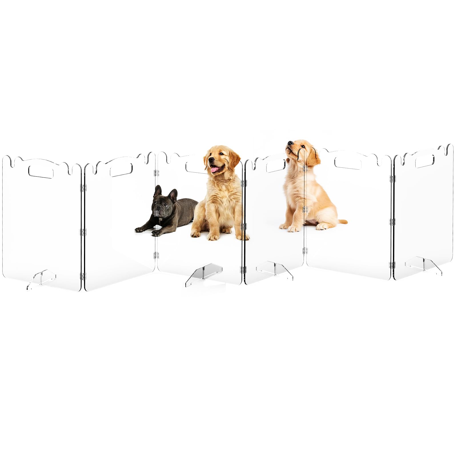Upitry clear acrylic dog gate 3-panel 60-inch setup for easy room safety