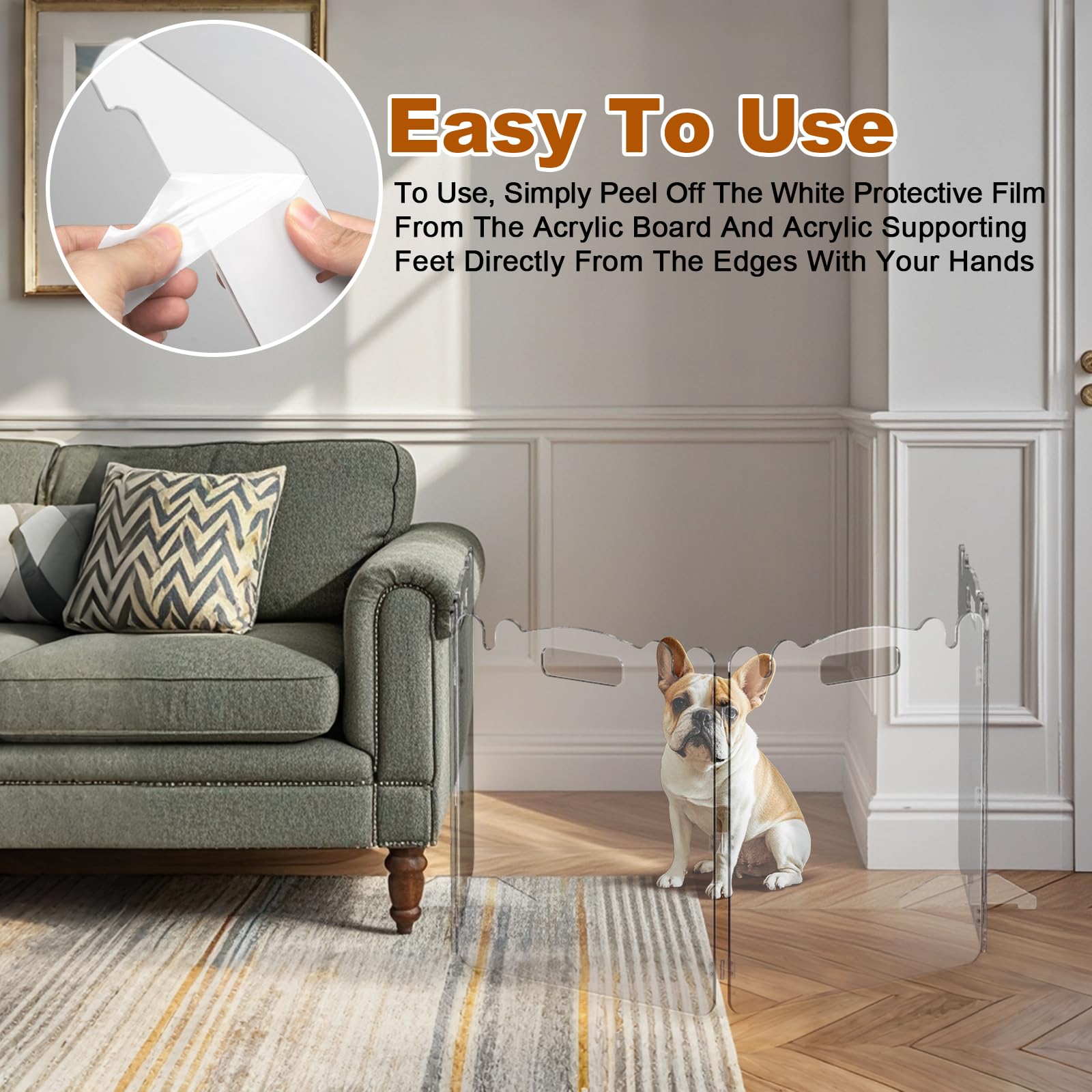 Upitry gate bottom feet provide stability when fully extended.