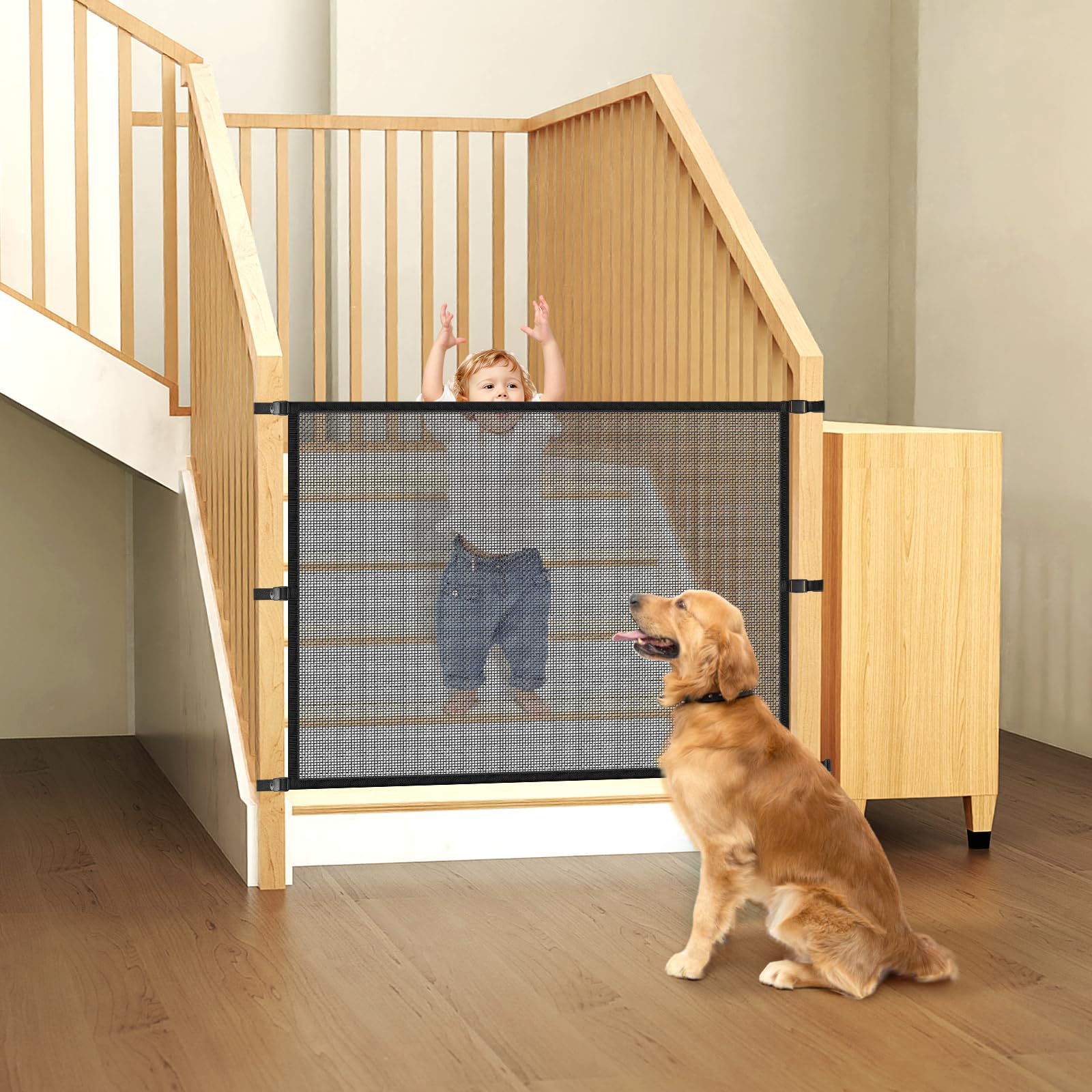 Upitry dog barrier supports pets safely during playtime