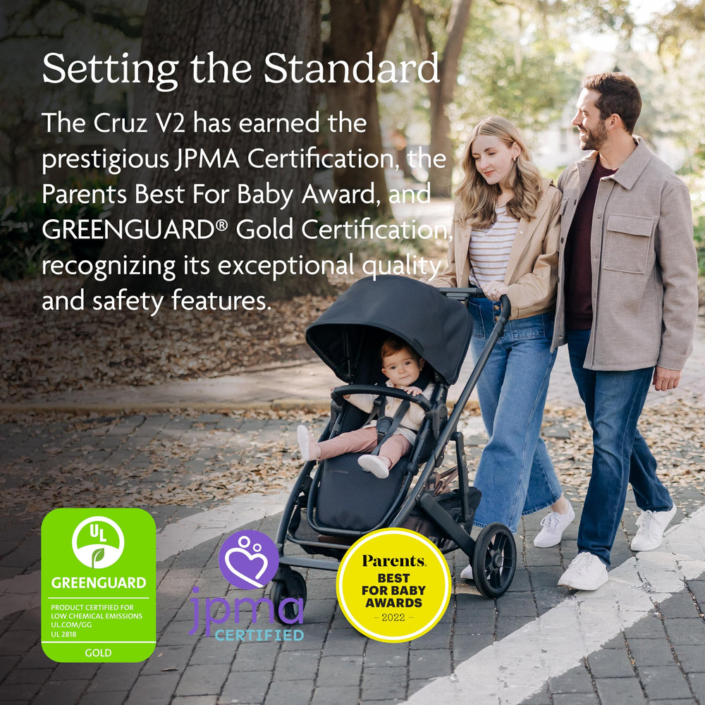 UPPAbaby CRUZ V2 extendable canopy with UPF 50+ sun protection