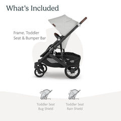 UPPAbaby CRUZ V2 reversible toddler seat in forward and rear-facing positions