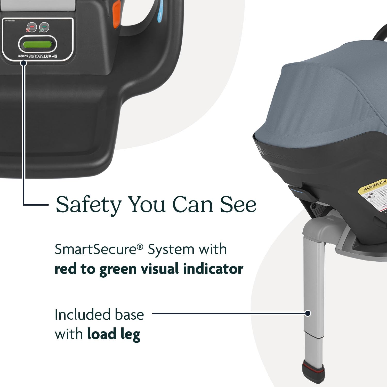 UPPAbaby Mesa Max anti-rebound panel helps limit rear-impact movement