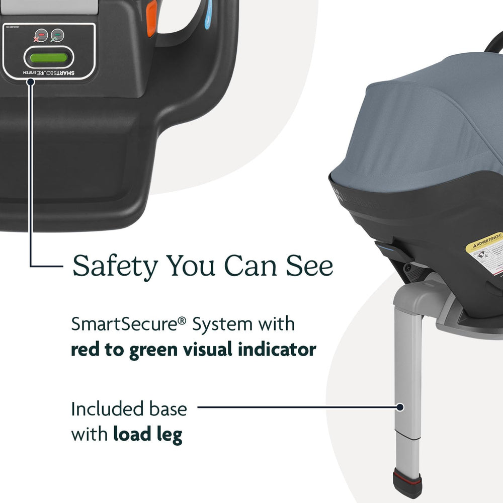 UPPAbaby Mesa Max anti-rebound panel helps limit rear-impact movement