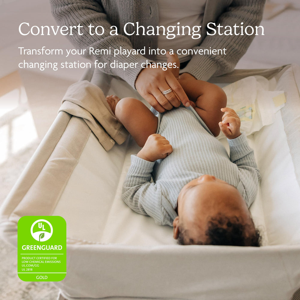 UPPAbaby Remi wipeable surface closeup enabling quick cleanup after diaper changes.