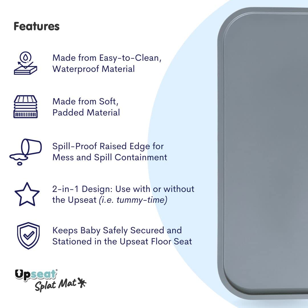 Upseat Splat Mat large surface catches spills and drips effectively.