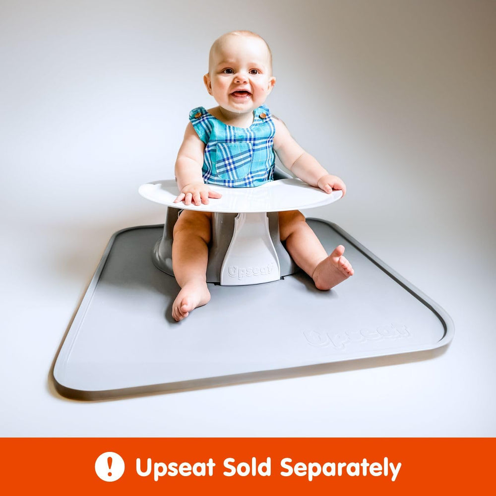 Upseat Splat Mat spill-proof edge traps messes for easy cleanup.