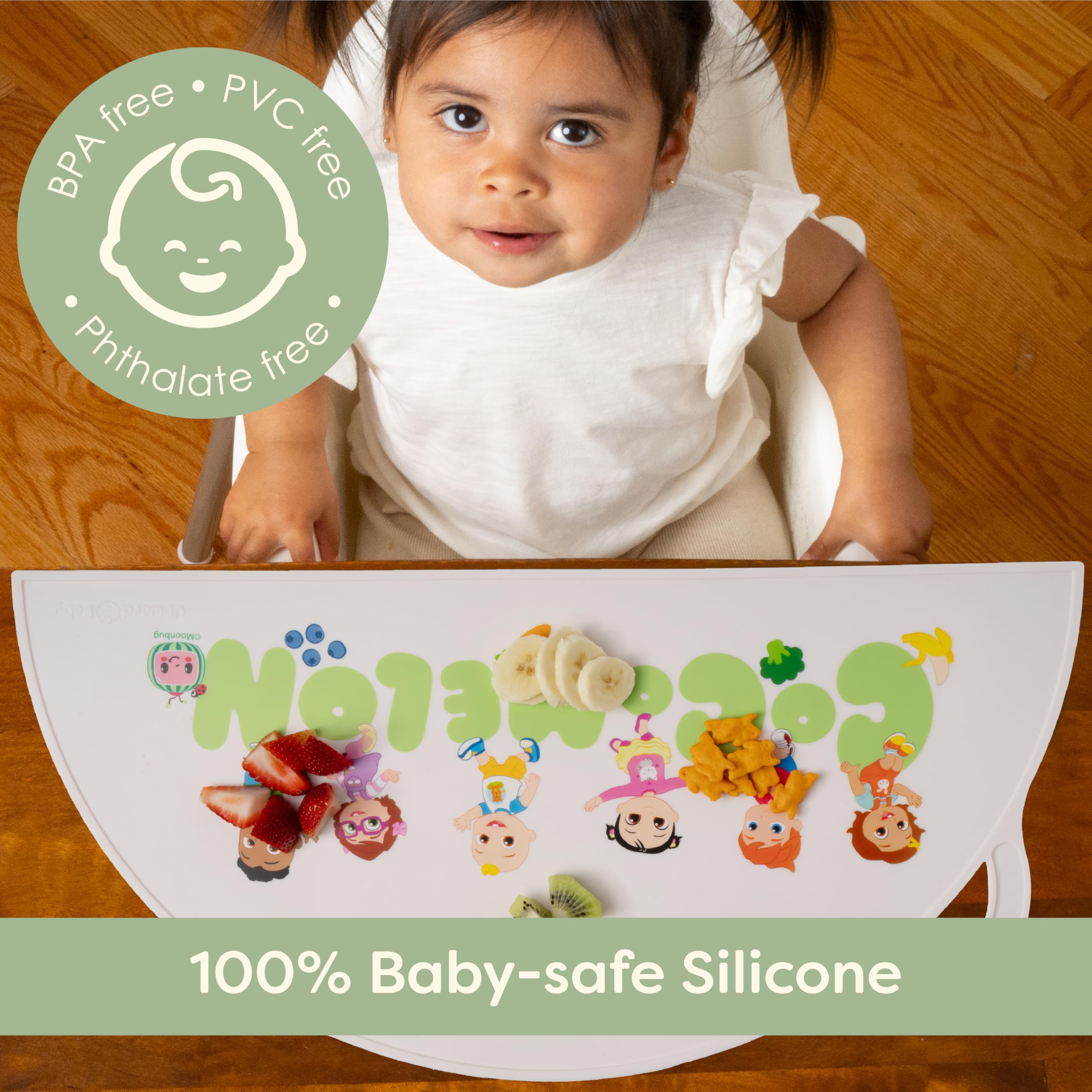 UpwardBaby CoComelon placemat uses baby-safe silicone materials.