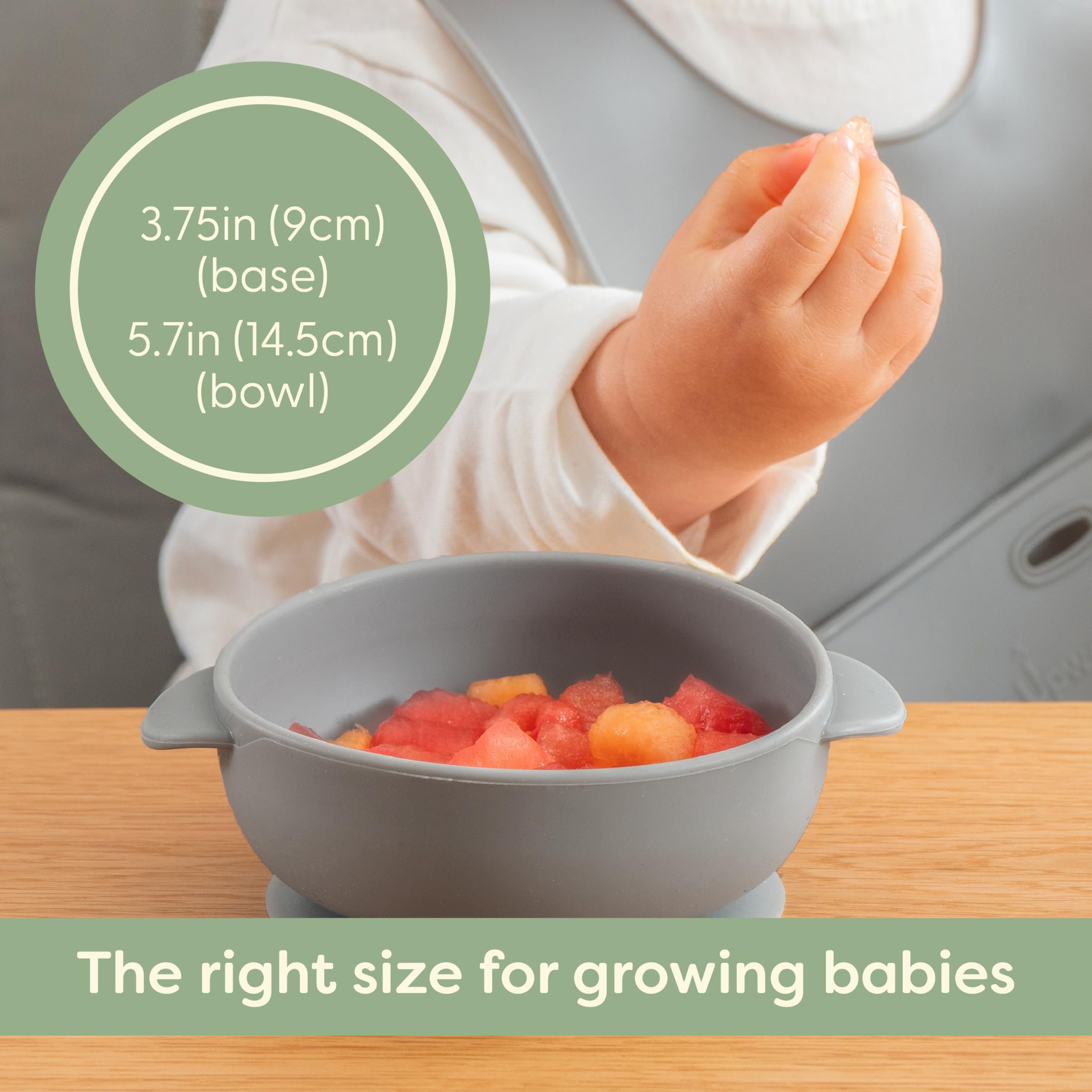 Sleek, modern design suits high chairs and tabletops.