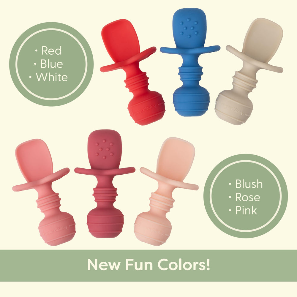 UpwardBaby pack-of-3 silicone spoons offers versatile mealtime options