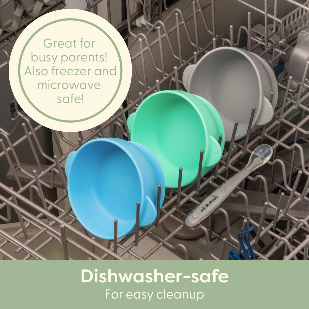 UpwardBaby bowls encourage independent eating with less mess.
