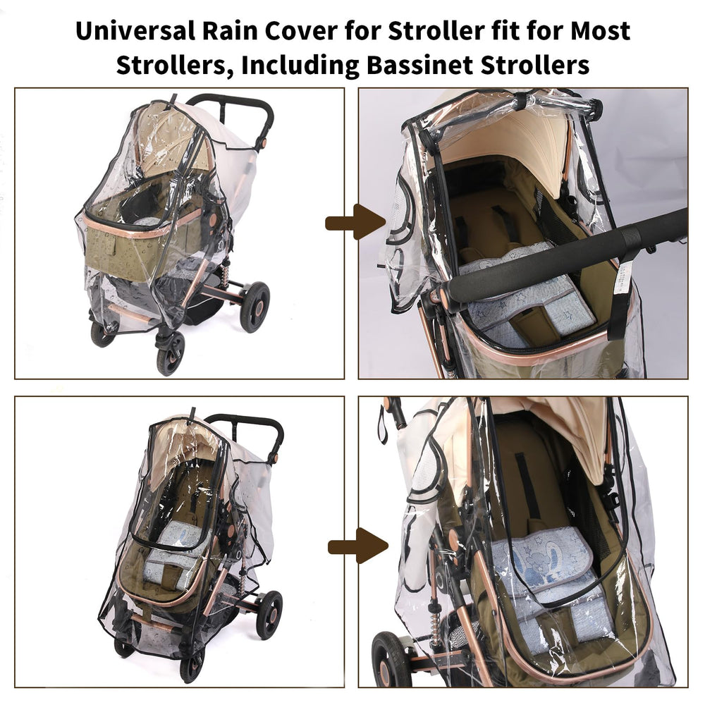 UQBEUQ stroller rain cover side view highlights ventilation for comfort.