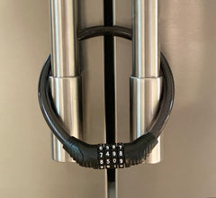 Urban August fridge lock dial-setup demonstrates a 4-digit security system for family use.