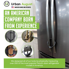 Urban August fridge lock-dimensions-reference illustrates size guidance for handle compatibility.