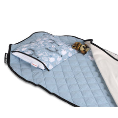 Urban Infant Tot Cot Nap Mat with double-sided no-pill fleece blanket for extra warmth.