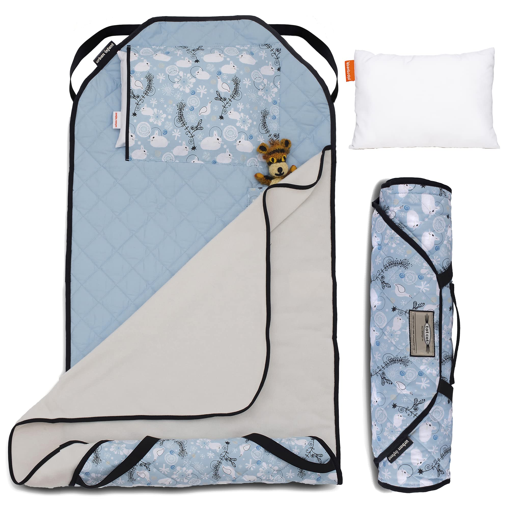 Urban Infant Tot Cot Nap Mat cover with removable pillow for tidy preschool naps.