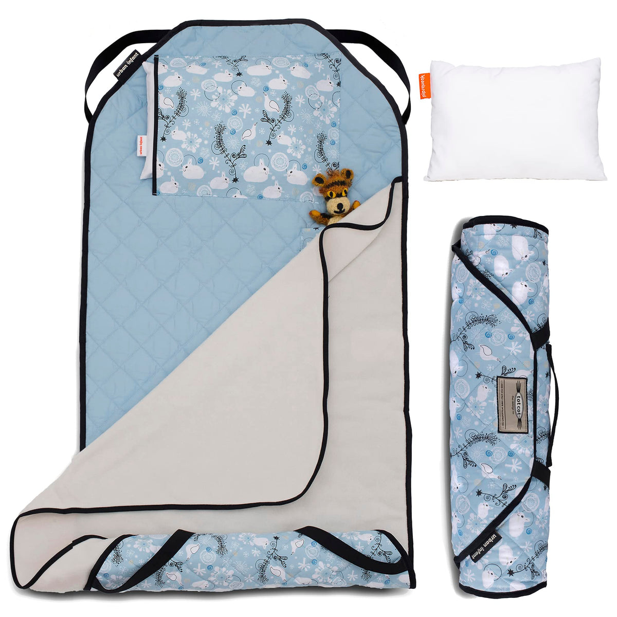 Urban Infant Tot Cot Nap Mat cover with removable pillow for tidy preschool naps.