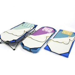 Urban Infant Tot Cot Nap Mat elastic bands secure corners in place.