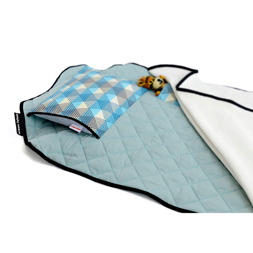 Urban Infant Tot Cot Nap Mat pillow is removable for easy cleaning and customization.