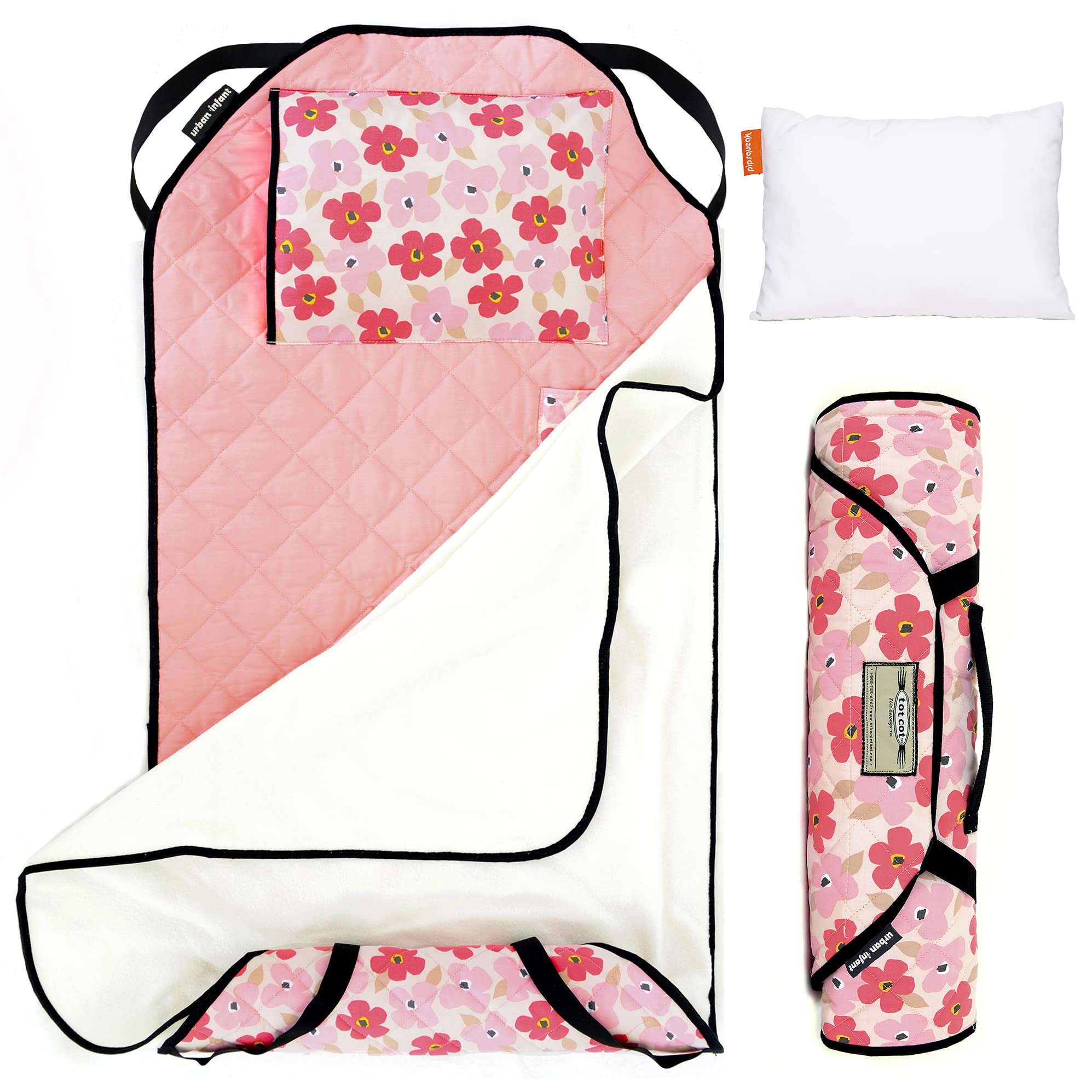 Urban Infant Tot Cot Nap Mat poppies cover for cozy preschool naps
