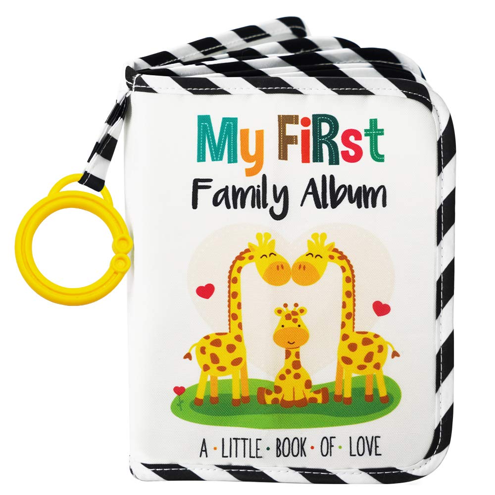 Urban Kiddy Baby's First Family Album cover with giraffe design for memories