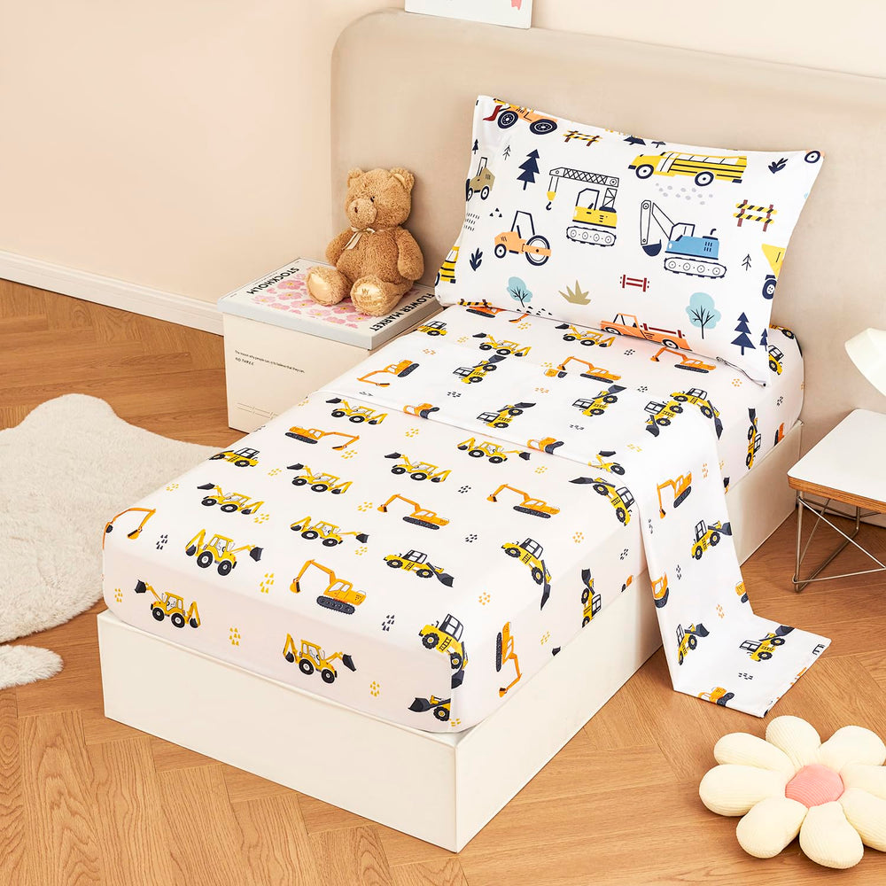 URBONUR fitted sheet with 8-inch pocket ensures snug toddler mattress fit