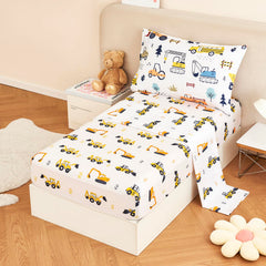 URBONUR fitted sheet with 8-inch pocket ensures snug toddler mattress fit